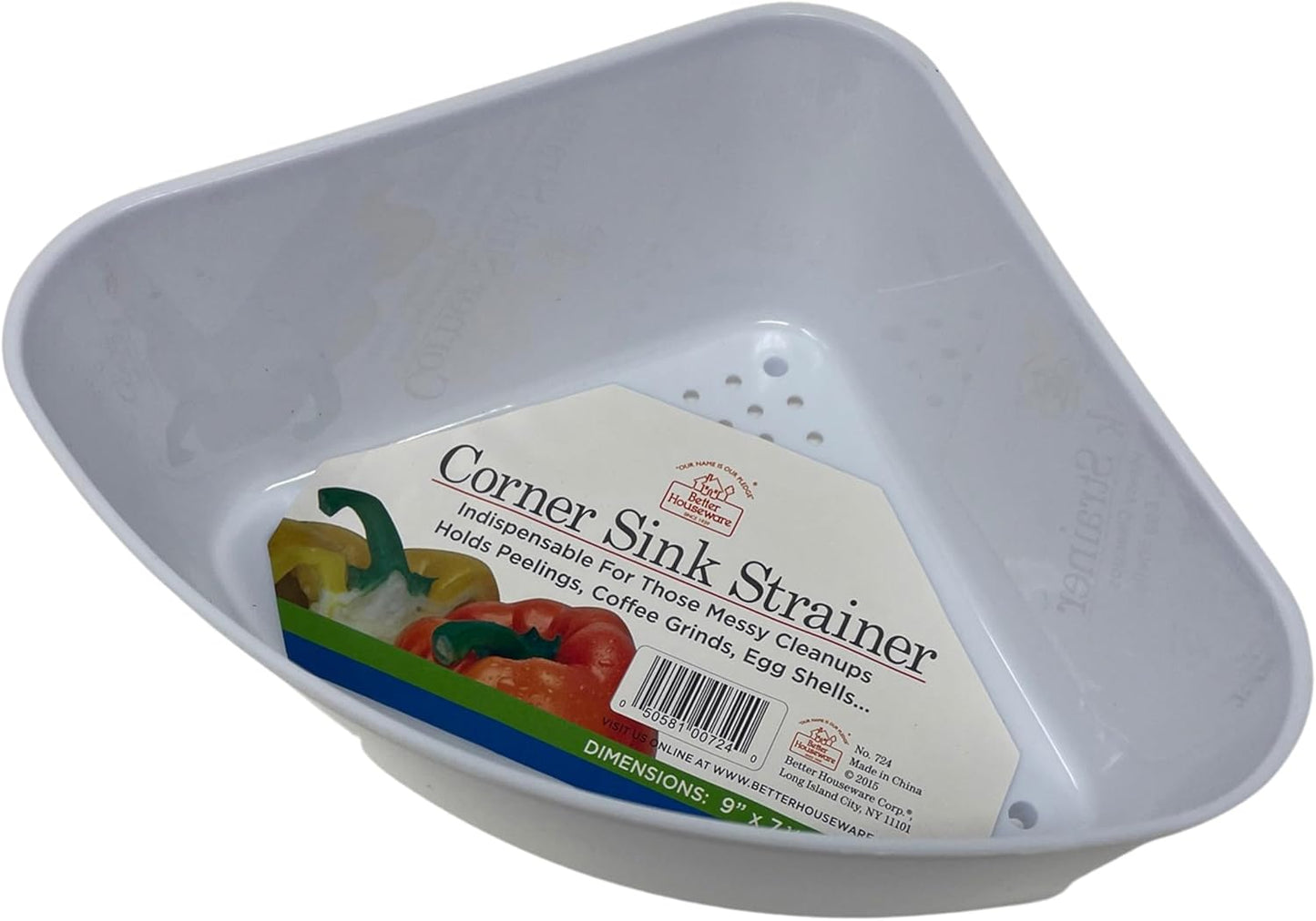 Better Houseware Triangular Kitchen Sink Drain Basket for Food, Sink Food Catcher Basket for Washing Vegetables & Fruits Corner Sink Strainer