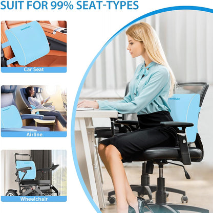 SweetSlubr Lumbar Support Pillow for Office Chair,Back Support(Black,Large)