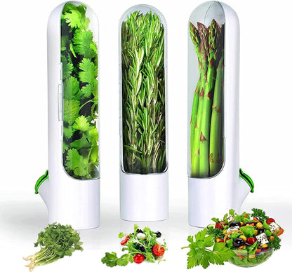 Herb Saver for Refrigerator, Fresh Herb Keeper, Herb Saver Pod Containers, Herb Fresh Keeper for Refrigerator,Herb Storage for Cilantro,Parsley, Asparagus,Keeps Vegetables Fresh for 2-3 Week