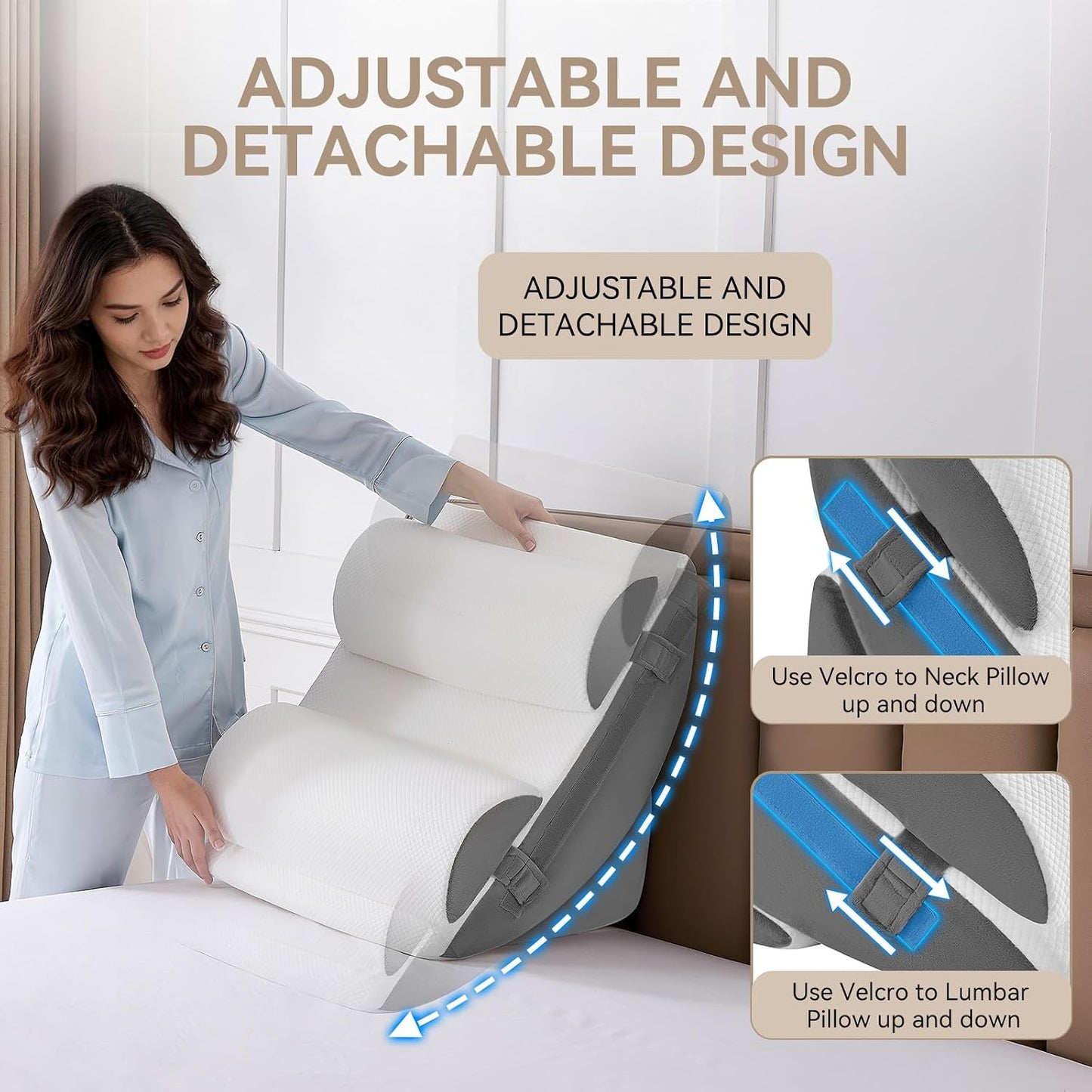 Yojoker Leg Elevation Pillows for Swelling, Memory Foam Wedge Pillow for Legs Blood Circulation, Leg Elevation Pillows for After Surgery, Knee Wedge Pillow for Sleeping Back Hip Ankles Relief