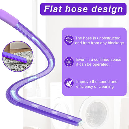 Upgraded Dryer Vent Cleaner Kit: Universal Vacuum Hose Attachment for Lint Removal Fits All Vacuums Cleaner Dryer Cleaning Tools for Clogged Ducts (Blue)