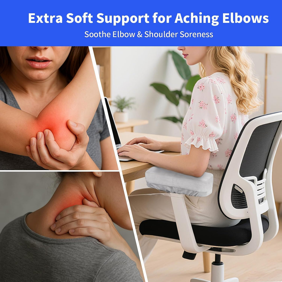 YOUFi Office Chair Arm Covers,Extra Soft Velvet Armrest Cushion,Set of 2