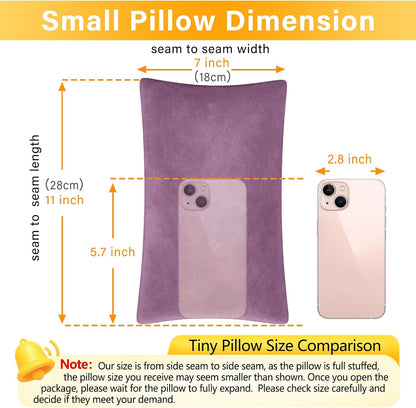 1 MIDDLE ONE 2 Pack Small Pillow, Memory Foam Mini Pillow 11 X 7 Inches for Travel, Sleeping, Nap and Neck, Knee, Lumbar Support, Tiny Cushion for Pet, Dogs (Grey)