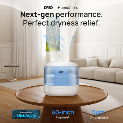 DREO 4L Humidifiers for Bedroom, 36H Runtime, 28 dB Quiet, HM311
