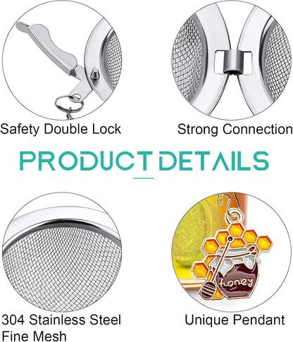 Tea Steeper for Loose Tea 2pcs NSTaygate Tea Infuser with Charm Handmade Cute Butterfly BFF Pendant, Tea Strainers for Loose Tea 304 Stainless Steel Tea Ball for Brew Tea