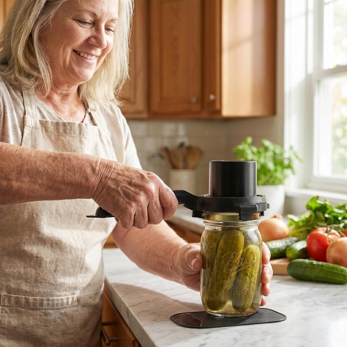 Stillstorm Electric Jar Opener, Bottle Opener whith Automatic locking | Jar opener with Gripper Pad, Multifunctional for Seniors &Weak Hands & Kids, Gift for Mother