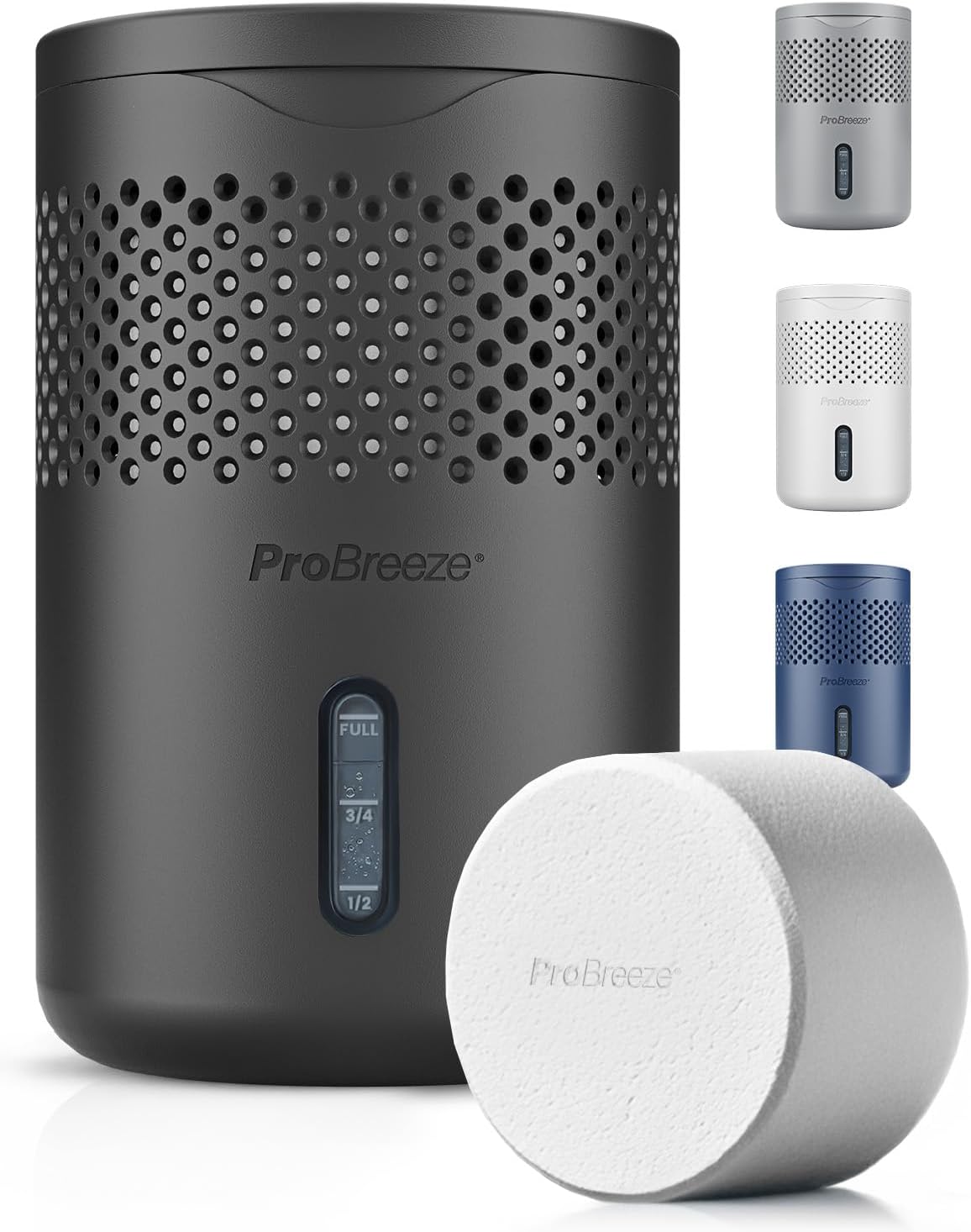 Pro Breeze Osmo Non-Electric Moisture Absorber, 44 fl.oz, Included 1.54lb Refillable Tablet, Lasts 100 Days, Ideal Silent Mini Dehumidifier for Closet, Bathroom & Bedroom, Fragrance Free, White