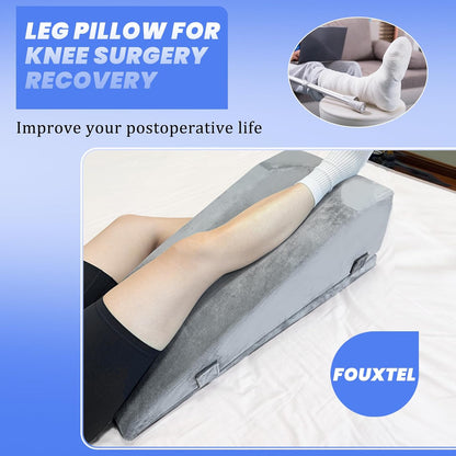 2 Adjustable Arc-Designed Leg Elevation Pillow for After Surgery – Knee Replacement Recovery Aid, Bone Foam Knee Surgery Pillow for Hip & Ankle Pain Relief