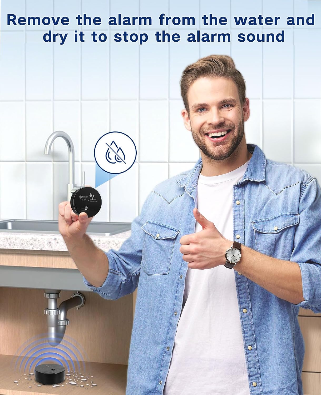 Geevon 10 Pack Water Leak Detectors,100dB Sensor Alarms for Home | Flood Leak Detectors for Basement,Bathroom,Laundry Room,Sink,Garage,Wine Cellar,RV and Window,Water Alarms with Batteries