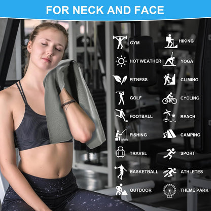 4 Pack Cooling Towels for Neck and Face(40"x12"), Cooling Neck Wraps, Ice Towel for Hot Weather, Soft Breathable Gym Towel, Cool Towel for Workout, Camping, Yoga, Sport, Running