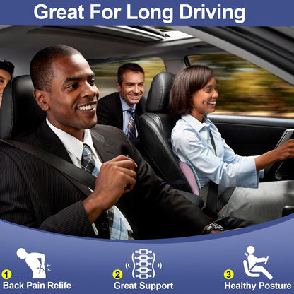 BYMECOST Lumbar Support Pillow for Car, Memory Foam Car Back Cushion