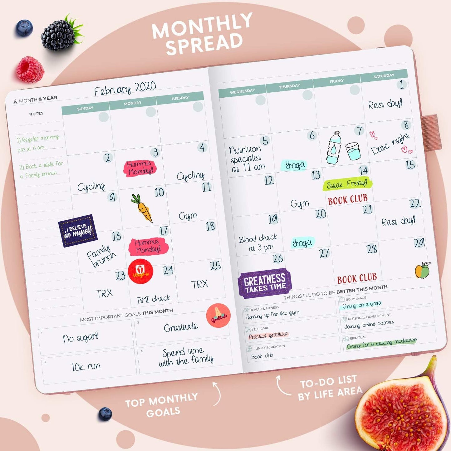 Clever Fox Wellness Planner & Food Journal for Weight Loss, A5 Orange | 5.8"x8.3" nutrition & exercise tracker for women tracking meals, diet & symptom diary, calorie counter notebook, stickers