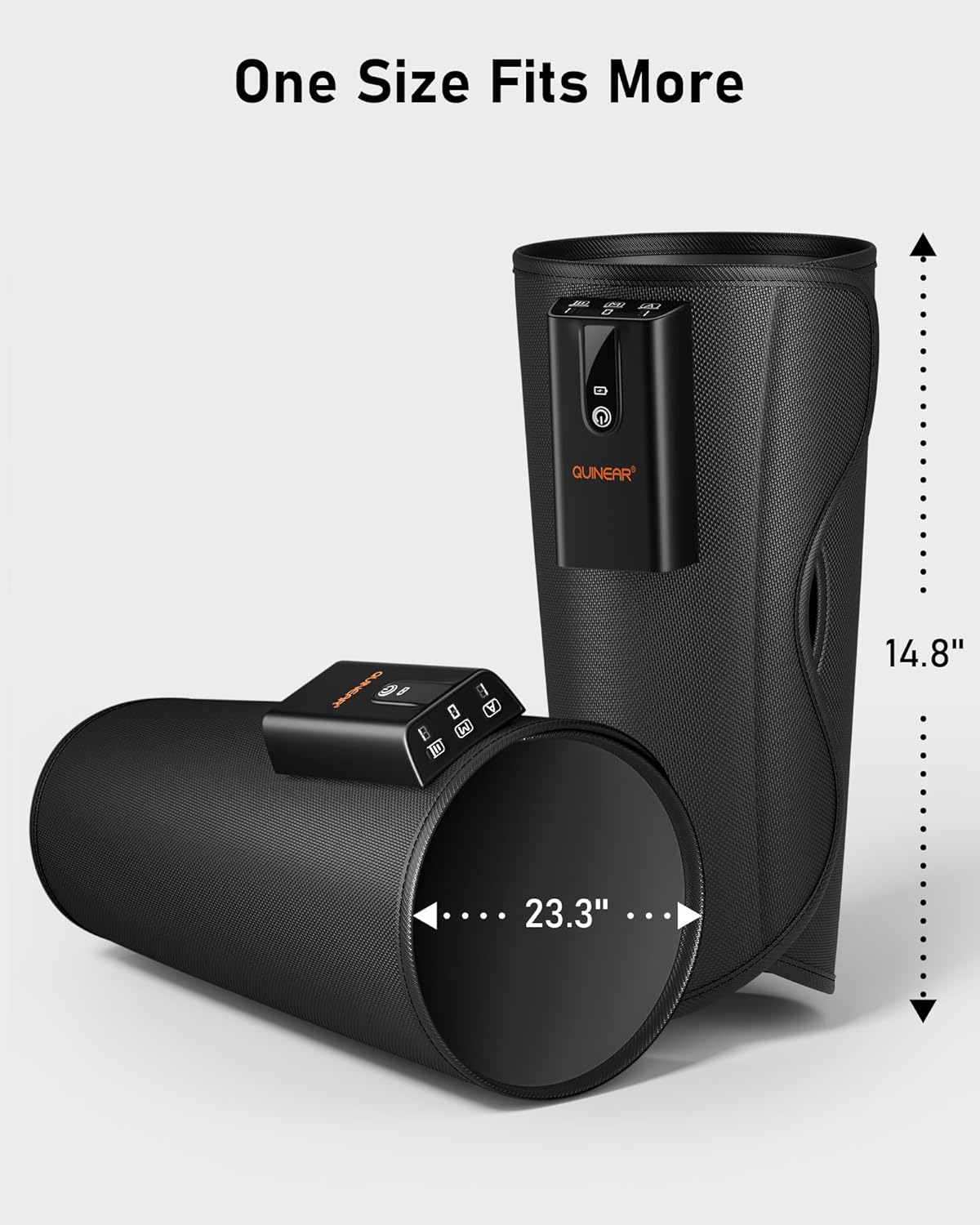 QUINEAR Cordless Calf Massager with Heat and Compression, Leg Massager for Circulation and Pain Relief, Portable Leg Massager with 3 Intensities & 3 Modes, Fast Recovery for Swelling, RLS