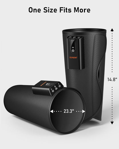 QUINEAR Cordless Calf Massager with Heat and Compression, Leg Massager for Circulation and Pain Relief, Portable Leg Massager with 3 Intensities & 3 Modes, Fast Recovery for Swelling, RLS