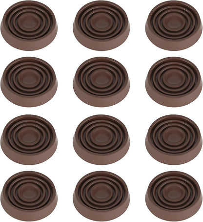 2X2 Round Rubber Caster Cups, Non Slip Furniture Pads - 4 Pack | Anti-Slip Gripper, Anti Skid Furniture Feet, Anti Slide Floor Protector for Bed Couch Table Chair Stoppers, Black