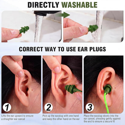 Tondiamo 200 Pairs Ear Plug Bulk with Cord Reusable Silicone, Fresh