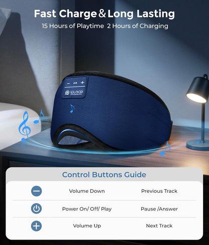LOVE EYE Sleep Headphones Bluetooth 5.4 Sleeping Eye Mask Wireless Music Earphones with Built-in HD Speakers for Side Sleepers Cotton Sleeping Headphones for Women Men Gifts (Lavender Purple)