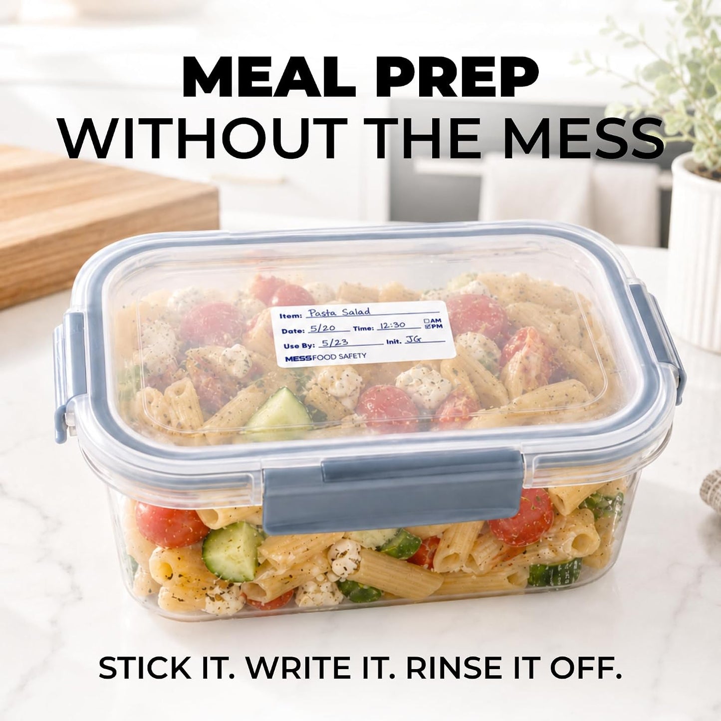 MESS Dissolvable Food Labels, Blank, 1x2 500/Roll - Dissolves in 30 Seconds or Less - Removable Pantry, Meal Prep & Food Storage Labels - Canning & Freezer Use