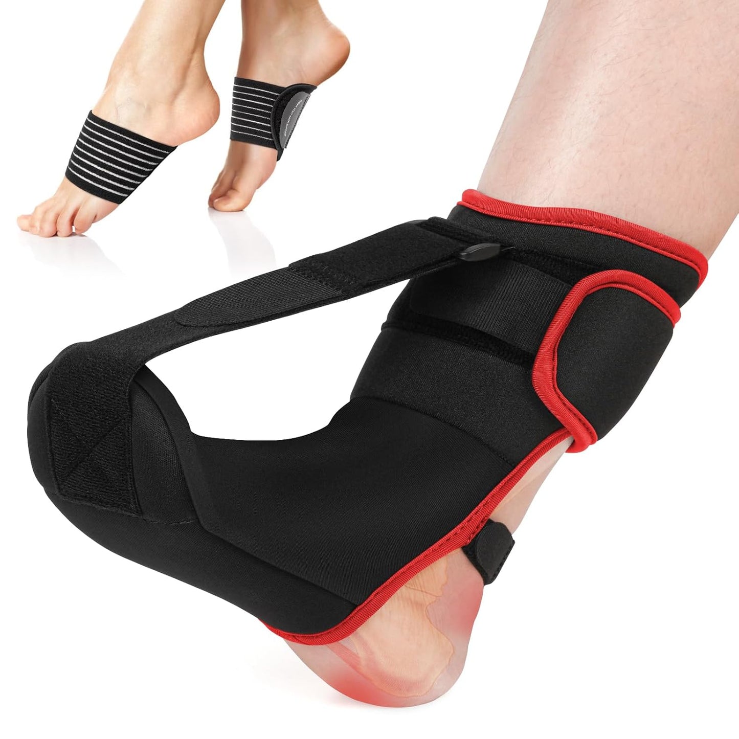 Plantar Fasciitis Night Splint Sock Soft Plantar Fasciitis Brace for Sleeping Achilles Tendonitis Foot Drop Heel Pain - Plantar Fasciitis Relief Night Splint for Women Men Black Small