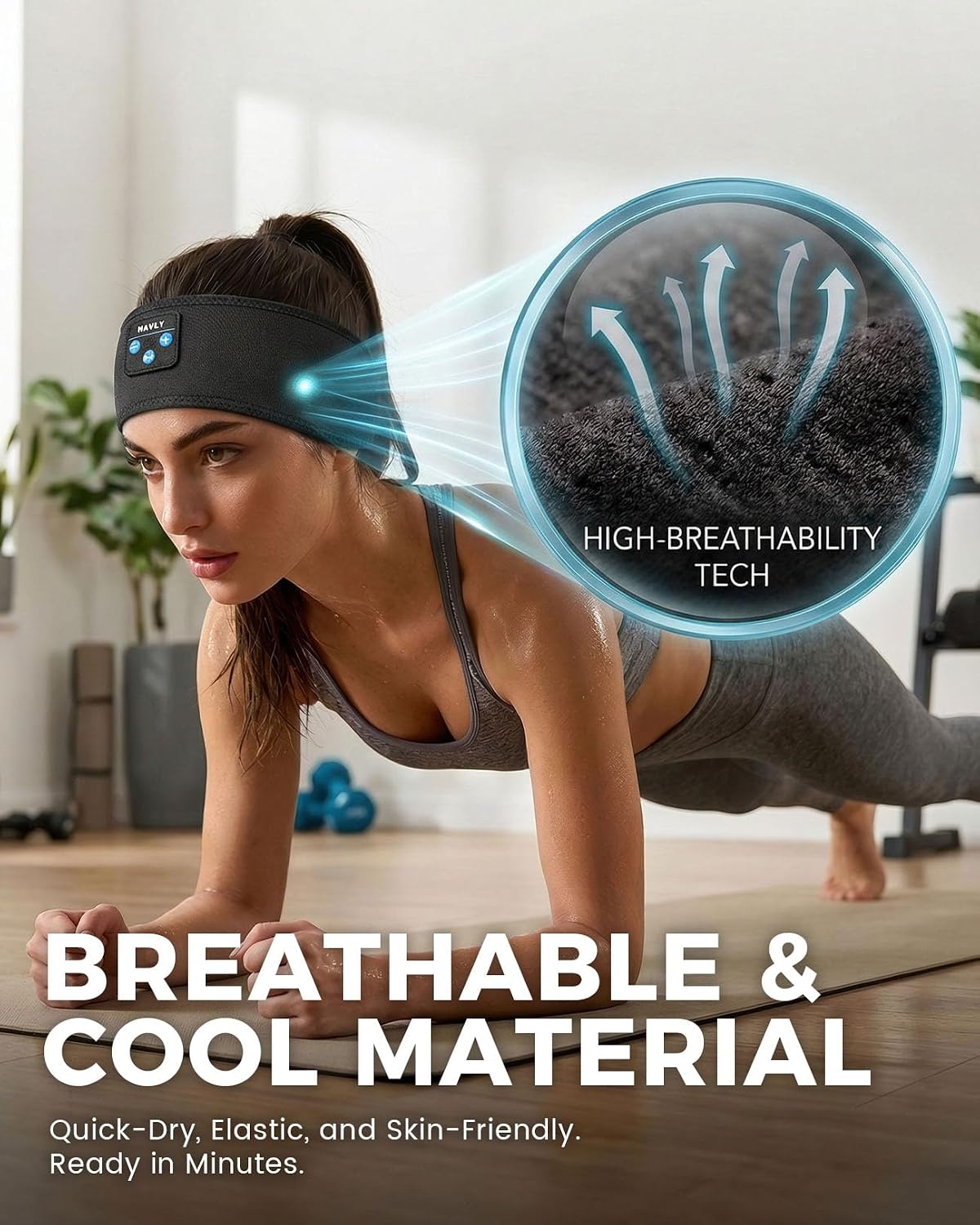 Navly Sleep Headphones Bluetooth Headband for Side Sleepers