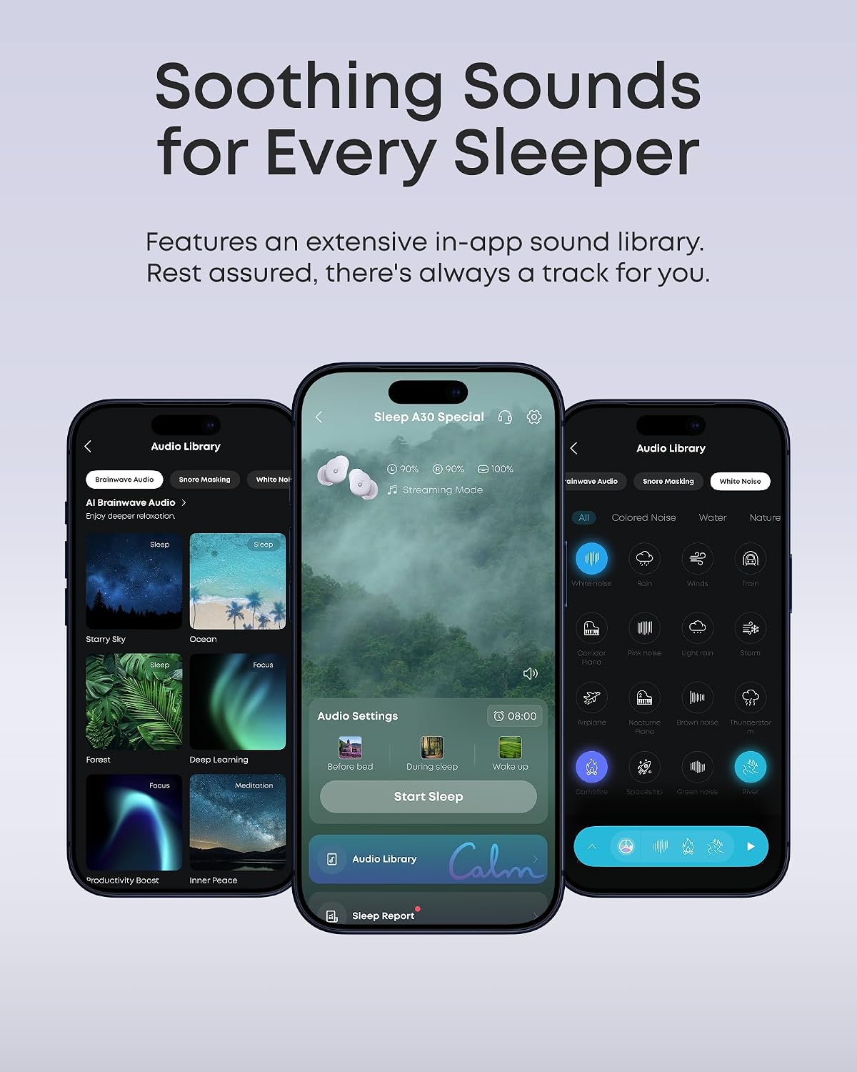 Soundcore Sleep A30 Special by Anker, Noise Reduction Sleep Earbuds | Noise Reduction, Adaptive Snore Masking, Ultra Comfort for Side Sleepers, Vast Sleep Audio, 8-10H Playtime, Sleep Headphones