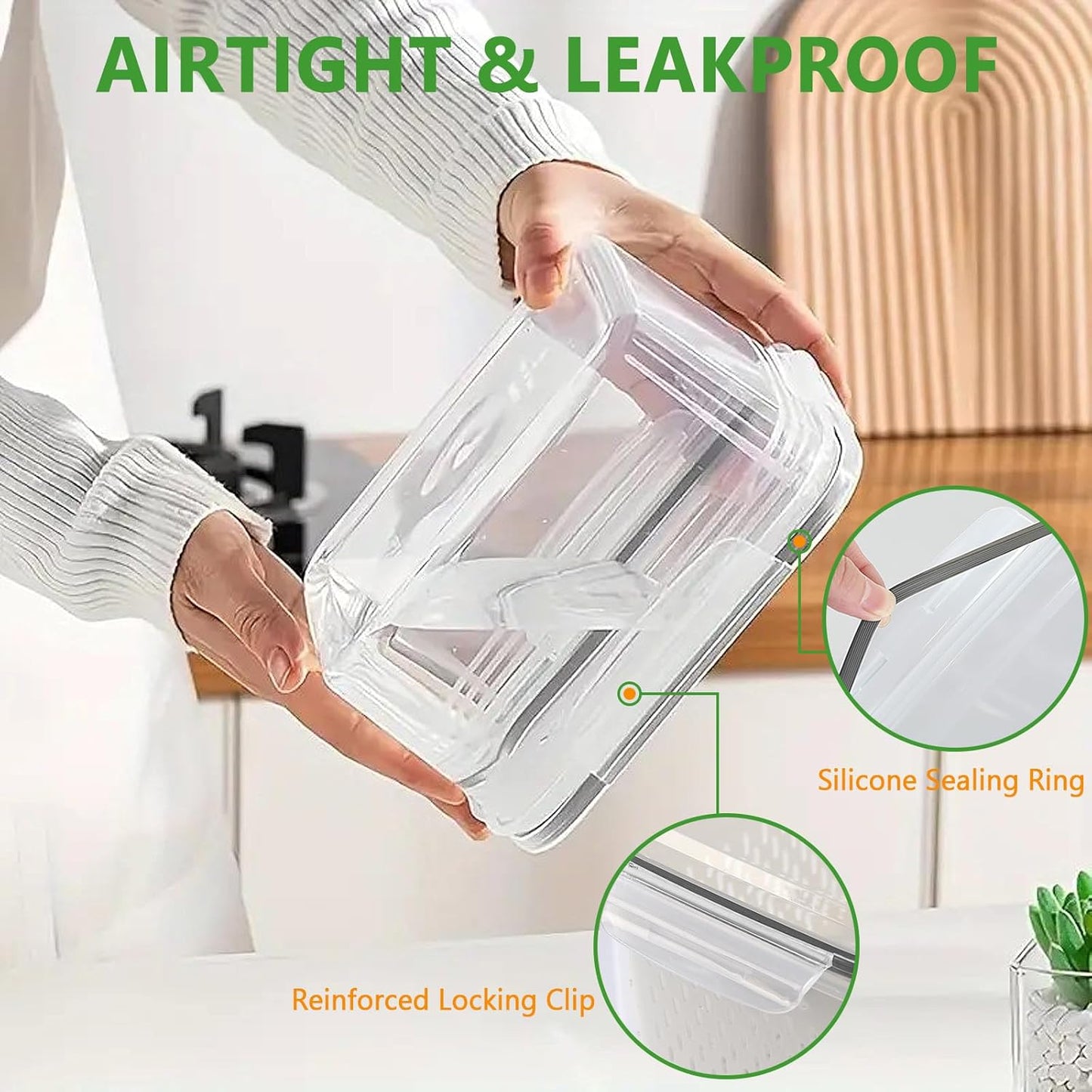 5 PCS Fruit Storage Containers for Fridge, Leakproof Food Storage Containers with Removable Colander, Dishwasher & Microwave Safe, Produce Saver Container Keep Berry Fruit Vegetable Fresh Longer