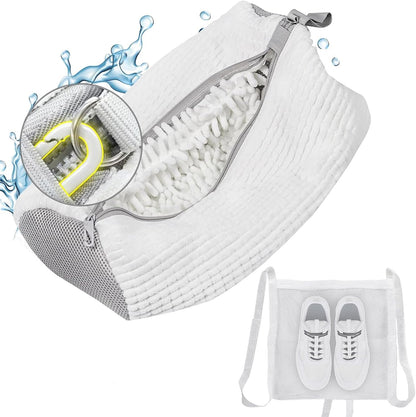 Shoe Washing Machine Bag, Shoe Laundry Bag for Washer and Dryer | 2 Pack Shoe Cleaning Bag for Sneakers & Tennis Shoes, XXL Size, Shoe Protection, Dry Bags, Zipper Hook, Travel & Dorm Storage