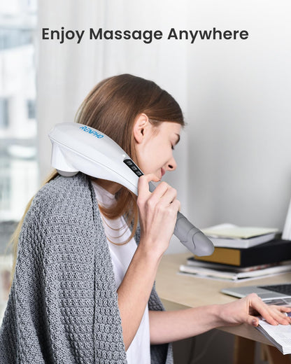 RENPHO Cordless Handheld Massager, 5 Adjustable Speeds and Massage Modes | Rechargeable Electric Neck Massage Tool for Muscle Tension, For Shoulder, Back & Leg, Home, Office, Travel Use, Gift Idea