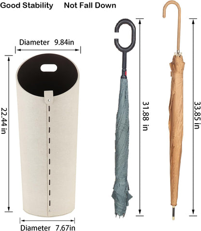 Tall Umbrella Holder White That won't Tip Over and Removable Drip Water Tray Modern Farmhouse Home Decor Umbrella Bucket Rack Can Storage 10 Different Sizes of Golf Umbrellas Canes etc