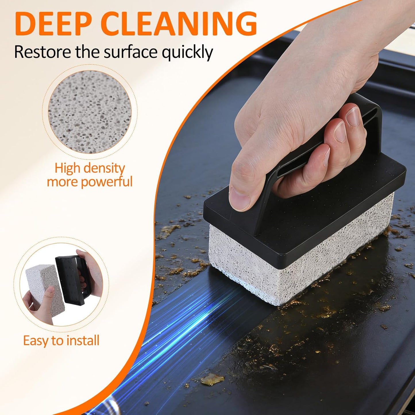 Griddle Cleaning Kit for Blackstone,15 Pieces Flat Top Grill Cleaning Kit with Grill Scraper, Griddle Bricks and Brush Easy to Remove Stain,Griddle Accessories Cleaner Tool Set with Storage Bag