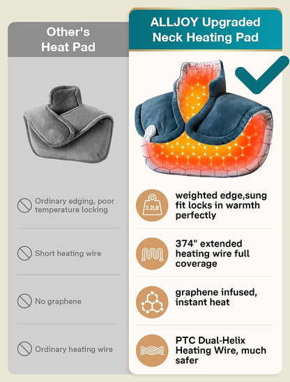 ALLJOY Graphene-Infused Heating Pad for Neck and Shoulders and Back