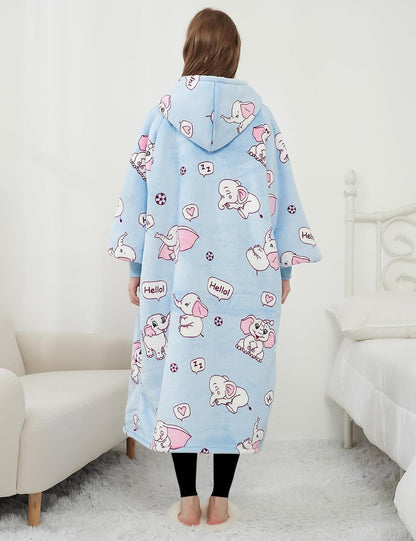 Wearable Blanket Hoodie for Adults With Pocket Strawberry Hoodie | Sherpa, Fuzzy Blanket Hoodie, Oversized Sweatshirt Blanket, Kangaroo Pouch, Cute Birthday Gifts for Sister, Cute Stuff