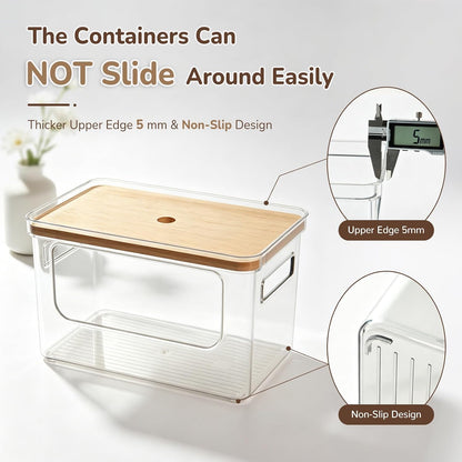 Hudgan Potato and Onion Storage Bin for Pantry Organizers Straight Side, Stackable, 2 Set