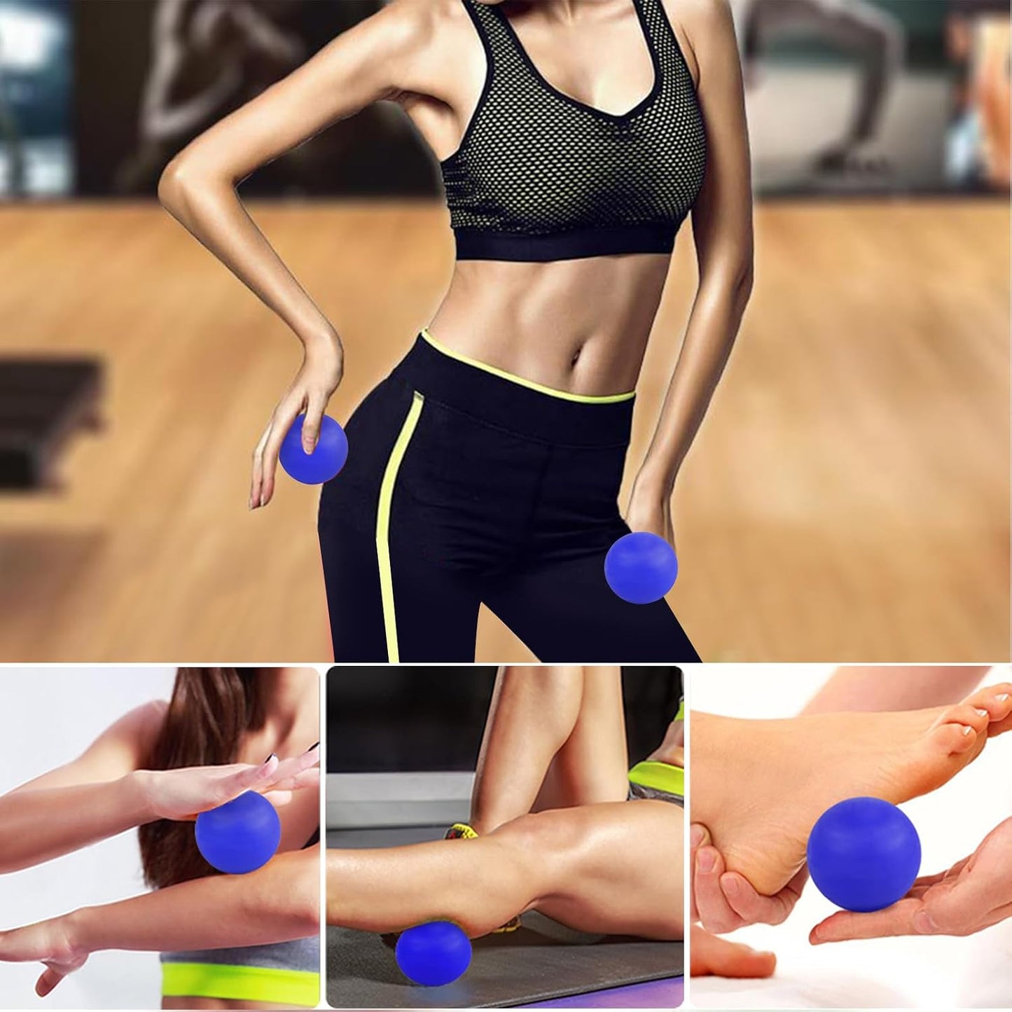 WOVTE Massage Lacrosse Ball Therapy for Sore Muscles Myofascial Release | Shoulders, Neck, Back, Foot, Body, Deep Tissue, Trigger Point, Muscle Knots, Yoga