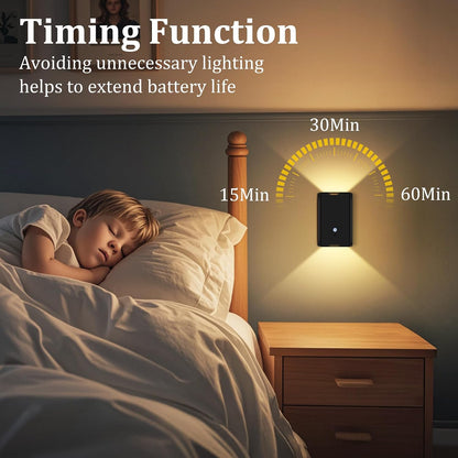 Eneru Motion Sensor Wall Sconce, Rechargeable Wireless Lights Indoor 2 Pack | 5000mAh battery powered, remote 3CCT dimmable, cordless magnetic mount, motion night light for hallway closet bathroom stair