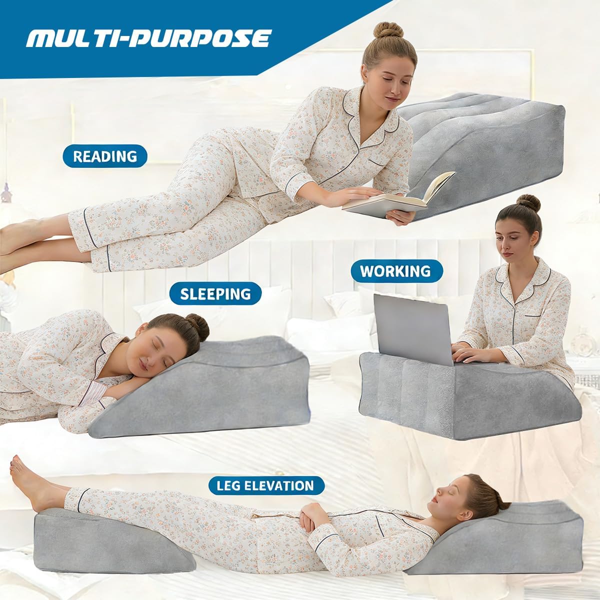 Leg Elevation Pillows for After Surgery, Inflatable Leg Elevation Wedge Pillow for Sleeping, Portable Leg Wedge Pillow for Swelling, Leg Pillow for Knee Surgery Recovery