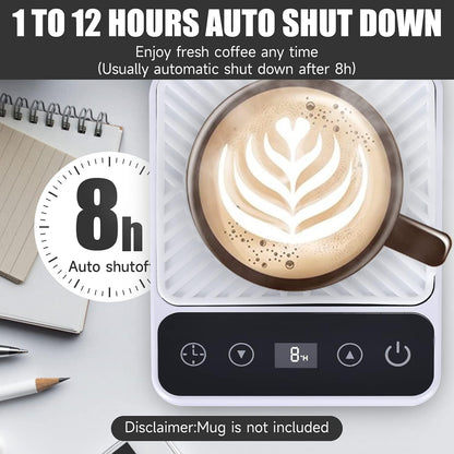 Mug Warmer - Electric Coffee Mug Warmer with Timer,Coffee Cup Warmer for Desk Auto Shut Off,Smart 6-Temperature Control, Coffee Accessories for Coffee Lovers, White | Coffee Cup Warmer for Desk Auto Shut Off,Smart 6-Temperature Control, Coffee