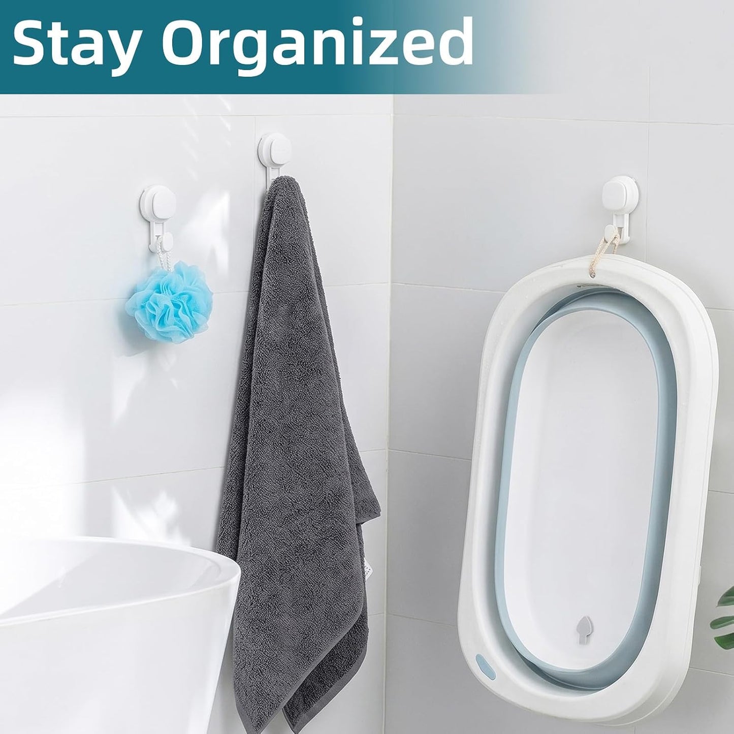 TAILI 2 Pack Upgraded Suction Cup Razor Holder for Shower Waterproof, Black | Visible Safety Indicator, Rust-Resistant Bathroom Organizer, No-Drill Glass Shower Wall Hook for Towel,Loofah,Razor,Squeegee