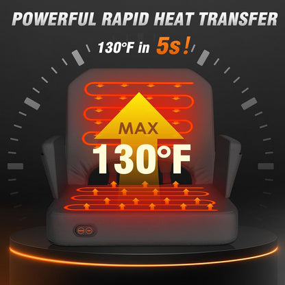 HOPERAN Heated Stadium Seats for Bleachers, Dual Control, Foldable Armrests | Independent Seat & Back 3 Level Heat (Battery Not Included), Soft Cushion, Recliner, Anti-Slip, Side Pockets, Oxford Fabric