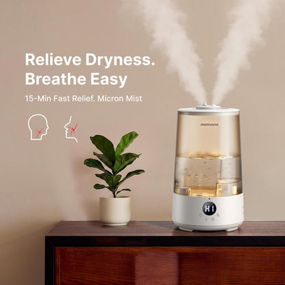 Homvana Top-Fill Cool Mist Humidifiers for Bedroom, Large Room(3.6L,Black)