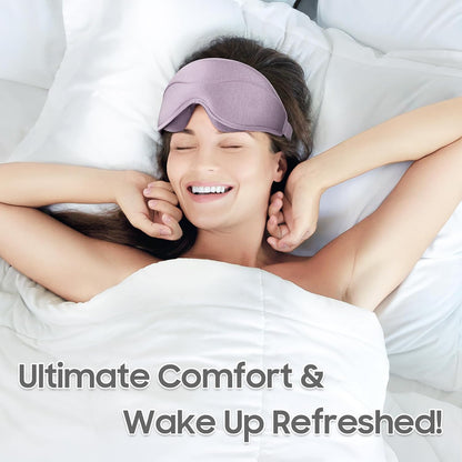 Sleep Mask - Total Blackout 3D Sleeping Mask, Super Lightweight & Silky Soft Eye Mask for Sleeping, Fully Adjustable Fit for Home, Office, Traveling, Meditation, Yoga, Pink