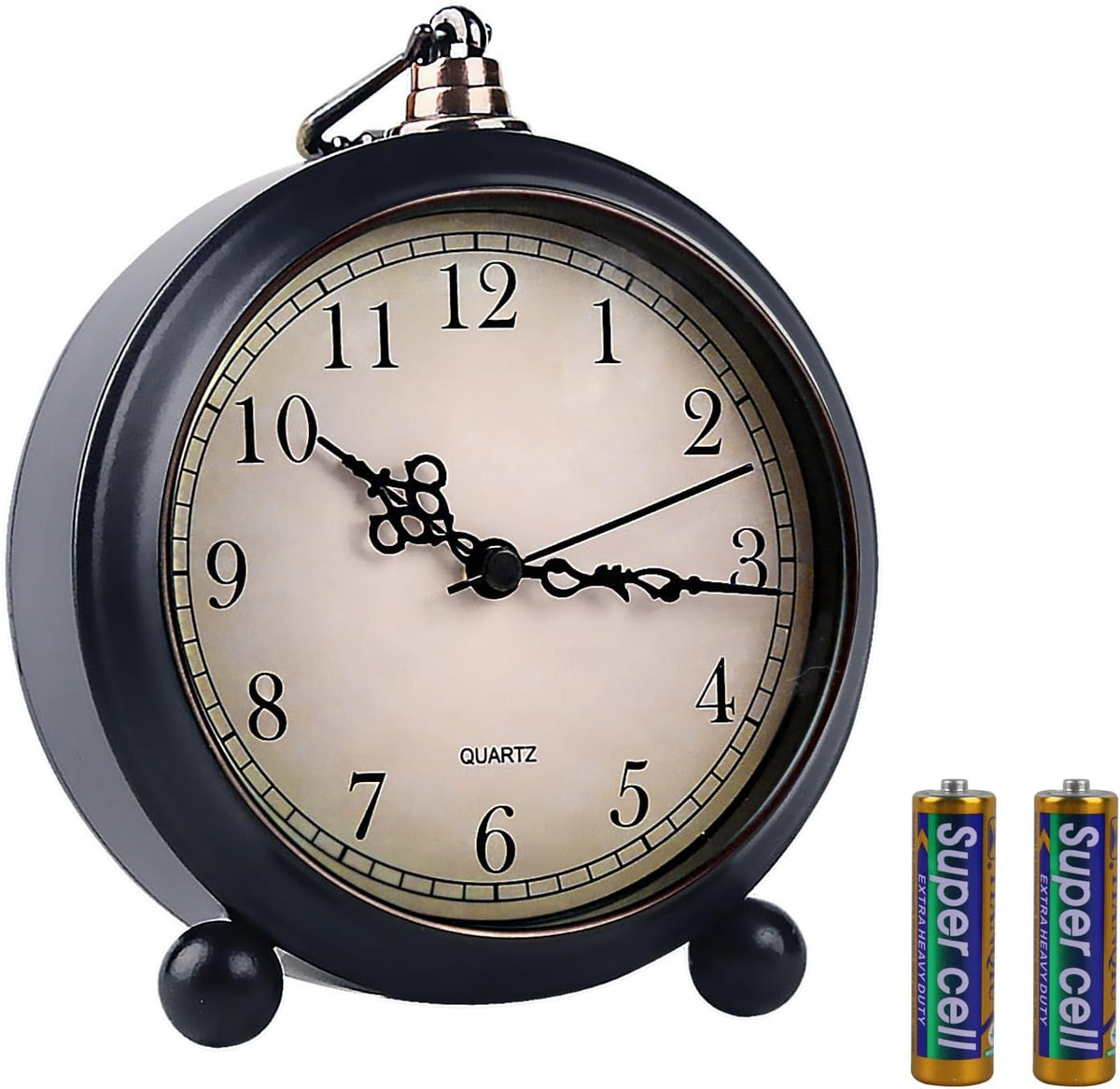 pxy Loud Alarm Clock for Heavy Sleepers 3D Dial Battery Operated (Battery Include), 4" Super Silent Analog Alarm Clock for Kids with Night Light PT260 Silver OrangePT505 Green White