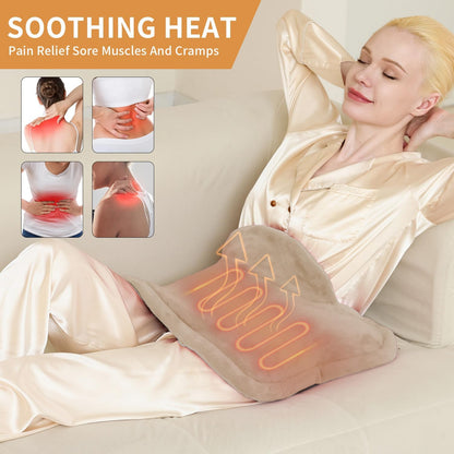 SAROO Weighted Heating Pad for Neck and Shoulders Pain Relief,19"x22",Grey