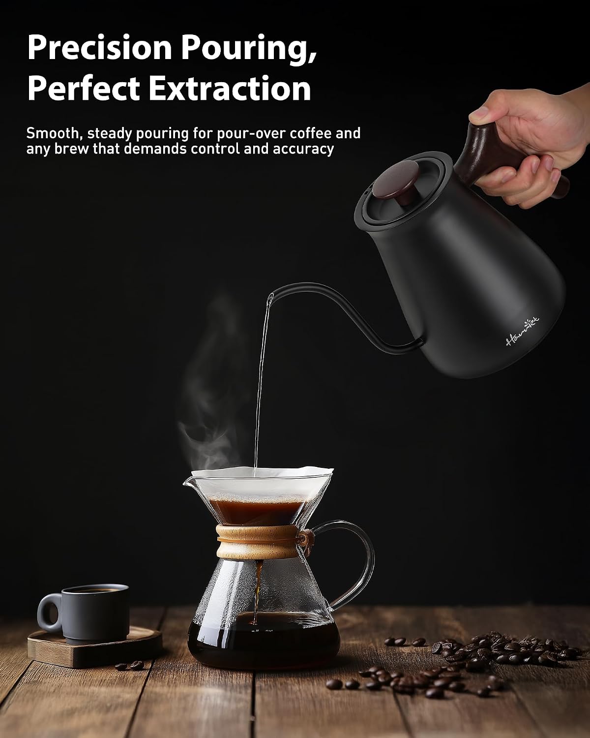 Harriet Gooseneck Electric Kettle, 1°F Control, Brew Time, 0.8L