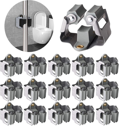3-H Mop and Broom Holder Big Size Hanging 1 KG Extra,10 Pack Broom Hanger Wall Mount for Hanging and Organizing Shove Rake Yard Tools in Kitchen Shed Laundry Room Bathroom Garden(Grey)