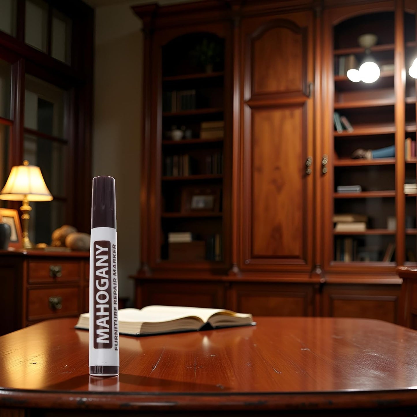 Brown Furniture Repair Wood Cabinet Floor Touch Up Markers Scratch Filler Remover - Mahogany,Wood Polish Care Scratch Covers and Removers