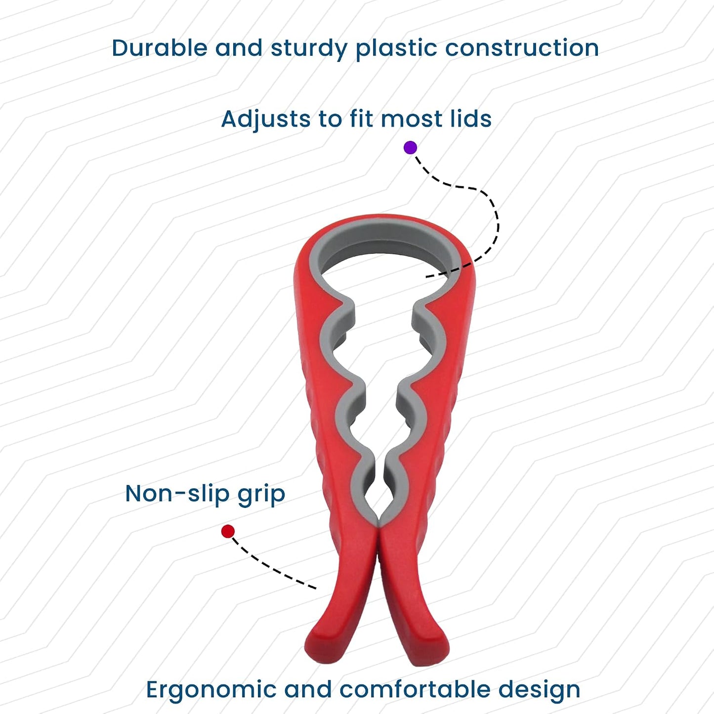 Gadgetime USA 4 in 1 Jar and Bottle Opener -(2 pack) Non-slip, Kitchen tool - Easy to Use Multifunctional for Weak Hands Seniors, or Arthritis - (Blue and Red)