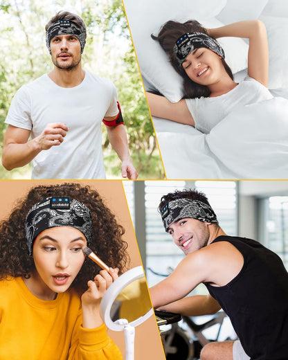 LC-dolida Sleep Headphones Bluetooth Headband Sleeping Wireless Headband Headphones with Thin HD Stereo Speakers Perfect for Side Sleepers, Sport, Yoga, Travel