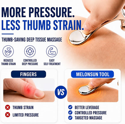 Melonsun Trigger Point Massage Tool for Pain Relief, Deep Tissue Massage & Gua Sha, Fascia Release Muscle Scraper Acupressure Tool for TMJ Relief, Muscle Recovery, Full-Body Massage & Therapists