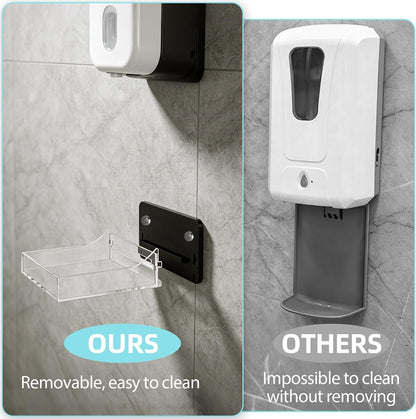 Acrylic Soap Dispenser Drip Tray Wall Mount Soap Dispenser Bracket, Laundry Detergent Drip Catcher Prevent Dripping, Detachable Easy to Clean, Clear